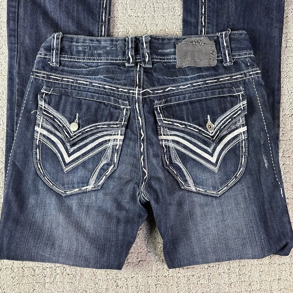Bke Division Stafforf Jeans. Size 30R Thick Stitch Flap Pockets Bootcut